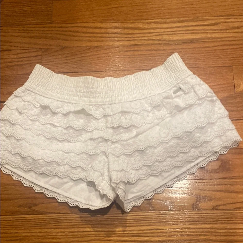 White Lace Trim Women's Sleep Shorts - Picture 1 of 4